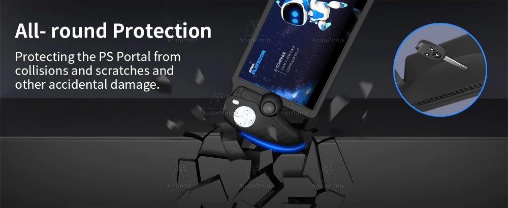 Silicone Case for PS Portal Full Cover Anti-fall Anti-scratch All-Round Protection Non-Slip Grip Durable Soft Shell Skin - Black