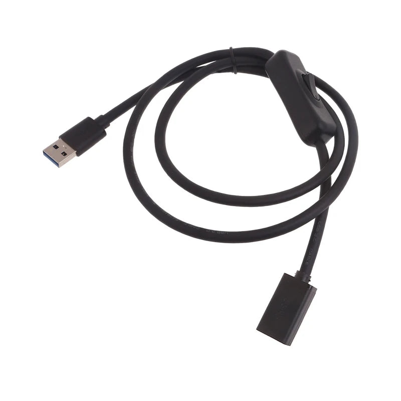 Data Sync USB 2.0/3.0 Extender Cord USB Extension Cable With ON OFF Switch LED Indicator for Raspberry Pi PC USB Fan LED Lamp