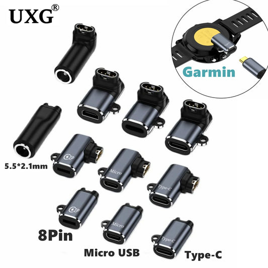 Type C/Micro USB/iOS Charging Portable Adapter For Garmin Fenix 7 7S 7X 6 6S 6X 5 5S 5X Venu 2 2S Smart Watch Charger Converter