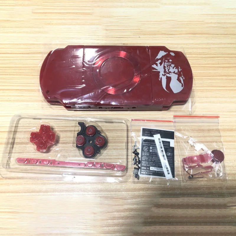 1SET For PSP 2000 Full Housing Shell Cover Case with Button Kit Replacement Label Sticker Top Bottom Faceplate for PSP2000 Game