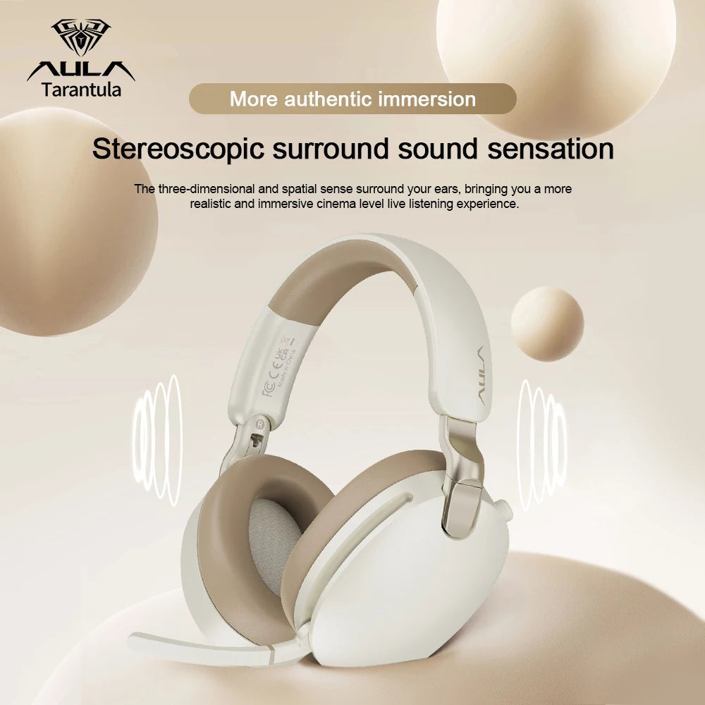 AULA A500 Wireless Headphones 2.4G/Bluetooth/Wired Noise Reduction Head-mounteds Earphone 1000mAh Gaming Headset Laptop Computer
