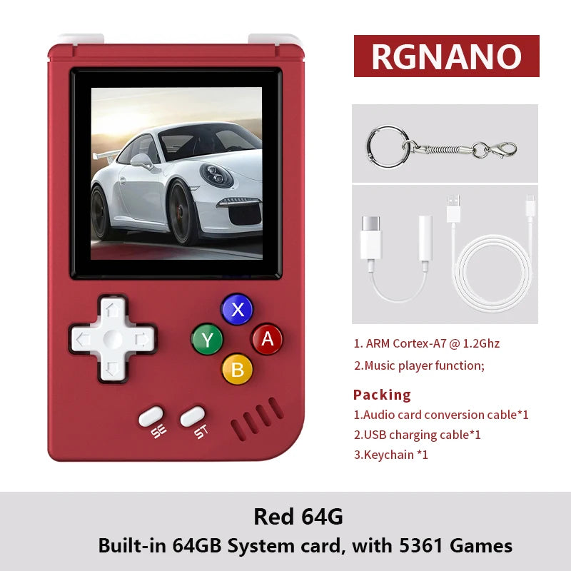ANBERNIC RG Nano Pocket Retro Handheld Game Console Metal Shell 1.54" IPS Screen Linux 1050mAh Classic Game Player Hi-fi Speaker