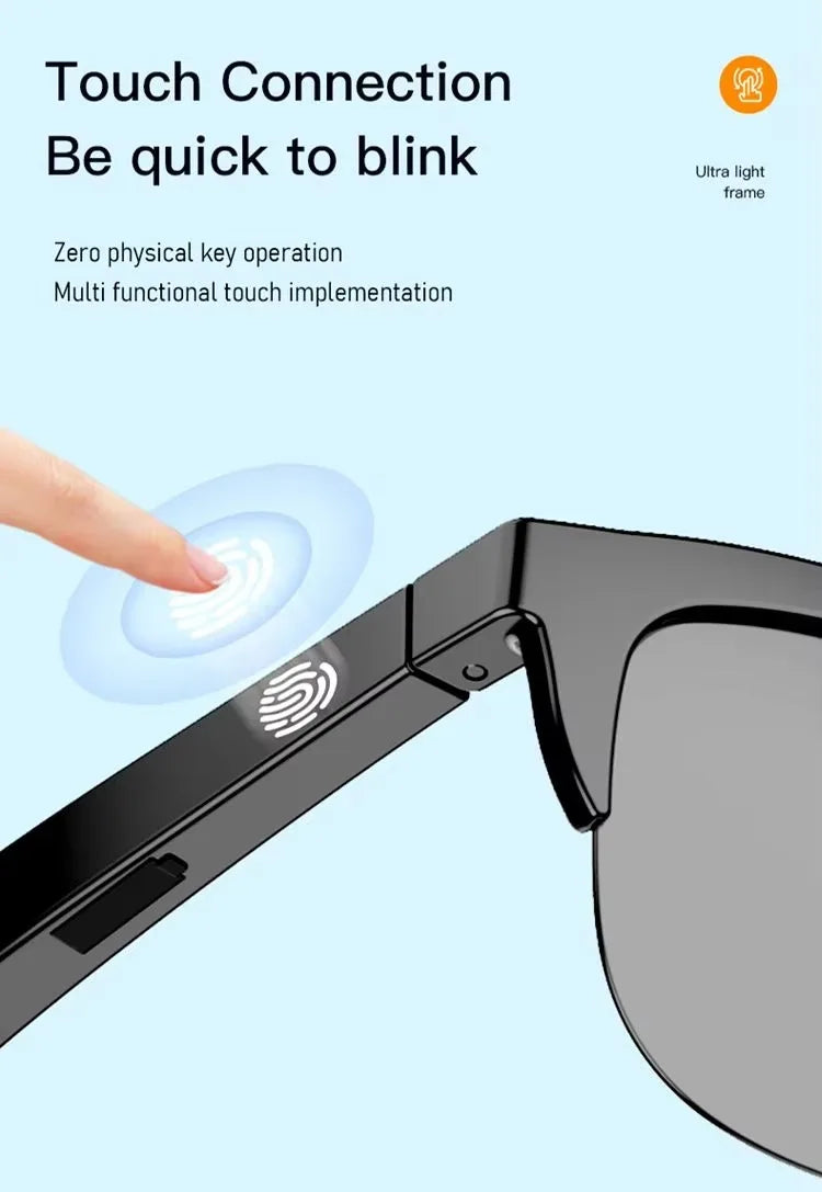 Xiaomi Bluetooth Glasses Earphones 2025 New Edition, Glasses with Earphone Function Smart Touch Waterproof Microphone Earphones
