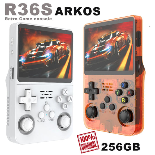 R36S Retro Handheld Game Console, 60000+ Preloaded Games, Open Source Linux, Portable Pocket Player, 64G/128G/256G, Best Gift