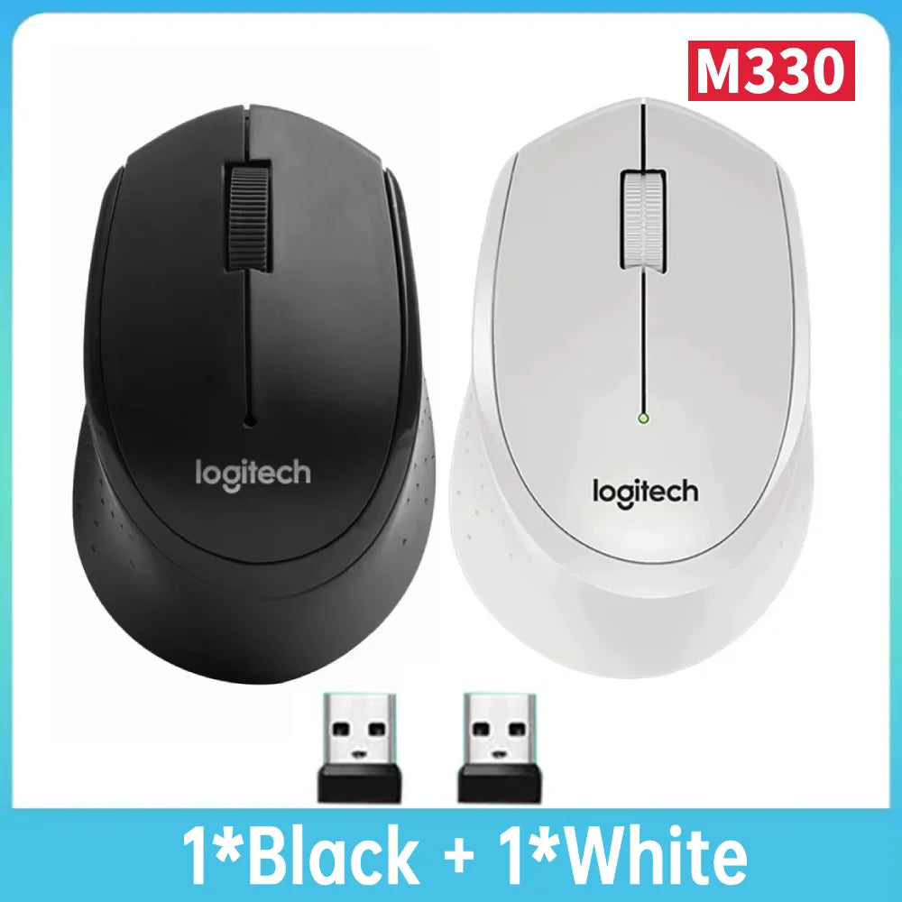 Logitech M330 Wireless Mouse 1/2pcs Gaming Mouse 2.4GHz 1000 DPI 3 Buttons Silent Optical Mice For Mac/PC Computer Laptop