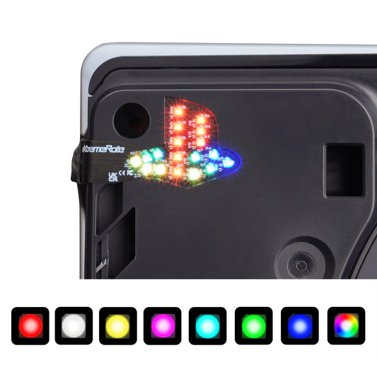 eXtremeRate for PS5 Slim/Pro Console RGB RAINBOW Logo LED Kit 7 Colors 40 Effects, Illuminated Decoration Logo LED