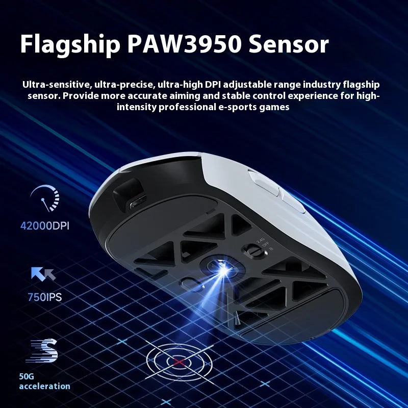 Mchose  Ax5 V2 8kHZ Magnesium Alloy Wireless High Performance Mouse PAW3950 Sensor 30KDPI Macro Defines Lightweight Gaming Mouse