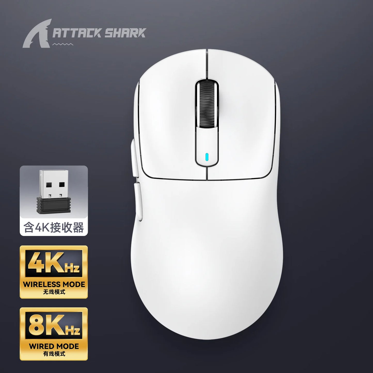 Attack Shark X3Pro/X3/R1 Wired 8KHz Bluetooth Mouse PixArt PAW3395 Tri Mode Wireless 4KHz Lightweight Macro Game custom Mouse