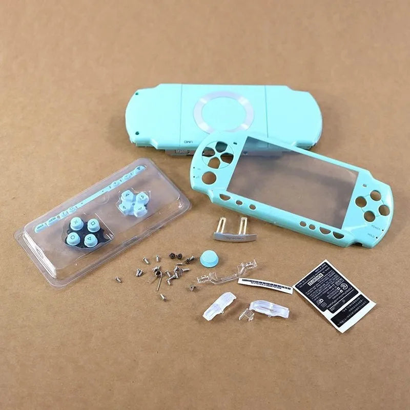 1SET For PSP 2000 Full Housing Shell Cover Case with Button Kit Replacement Label Sticker Top Bottom Faceplate for PSP2000 Game