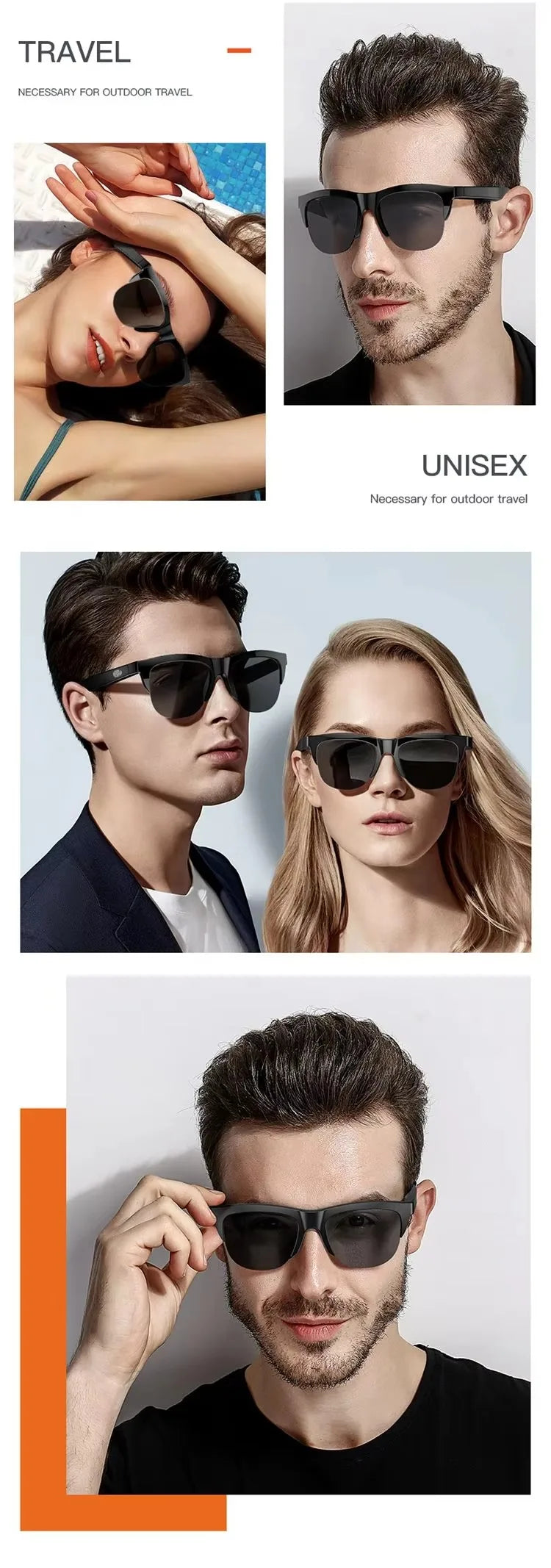 Xiaomi Bluetooth Glasses Earphones 2025 New Edition, Glasses with Earphone Function Smart Touch Waterproof Microphone Earphones