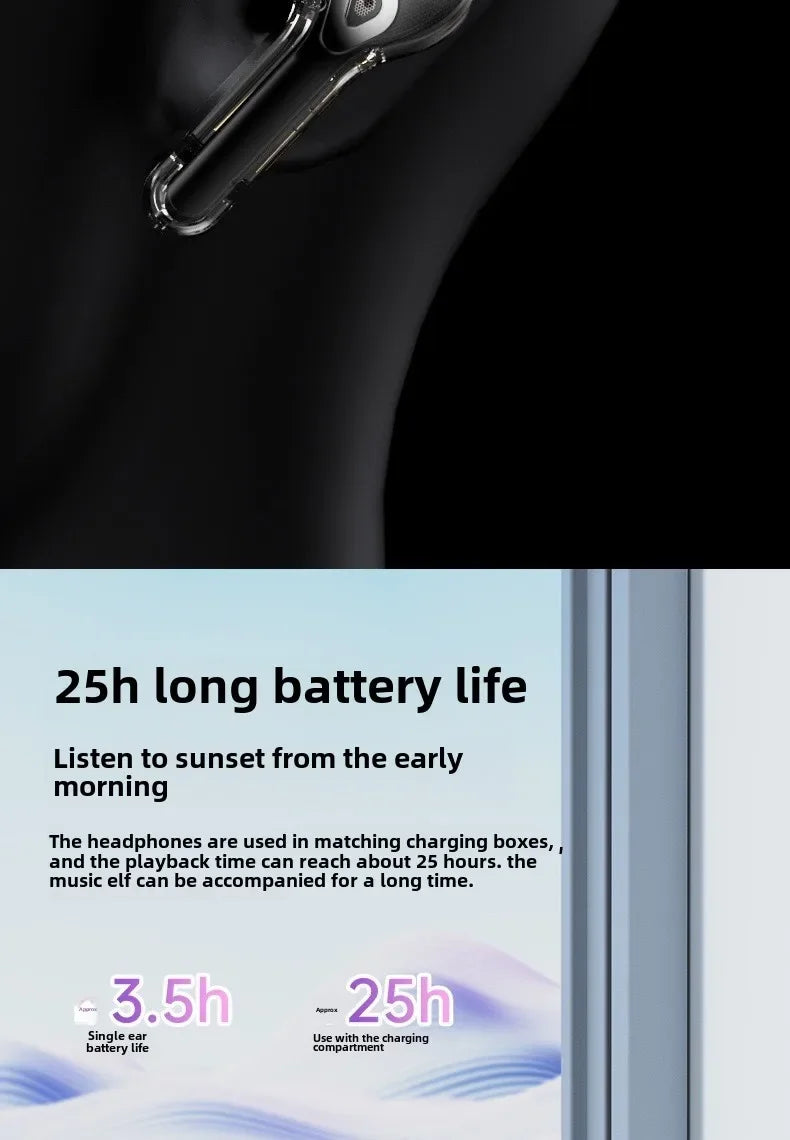 Wireless Bluetooth-compatible Earphones Intelligent Touch Color LCD Screen TWS Earbuds HIFI Noise Reduction Stereo Earphones