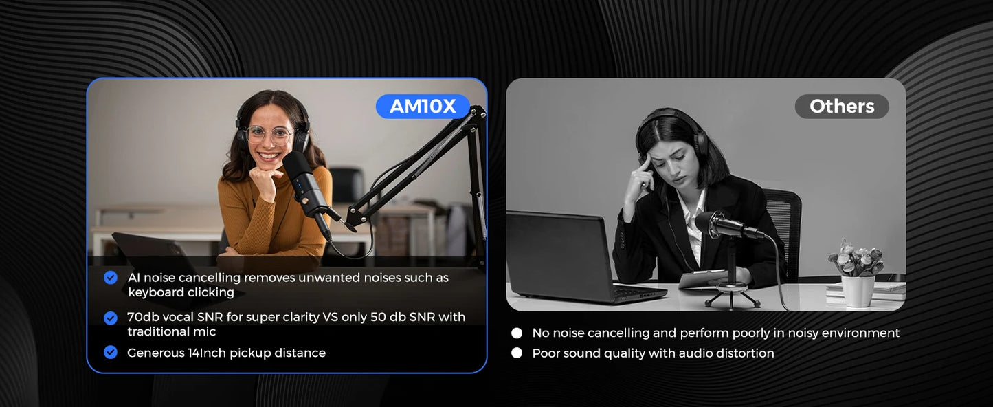 NearStream Professional pc Mic USB XLR Dynamic Microphone Boom Arm for Gaming Studio set Podcast Recording US Local Shipping