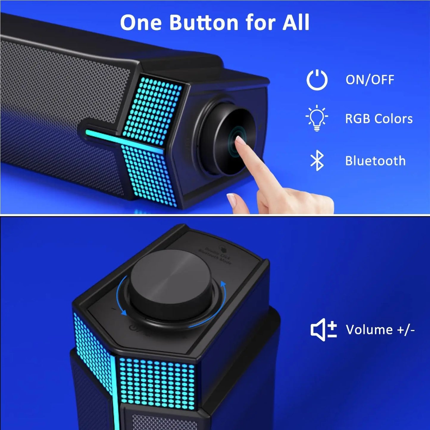 Jeecoo M20 Bluetooth Computer Speakers for PC Desktop Monitor, Wired USB-Powered,Combine/Separate to Customize Your Desk
