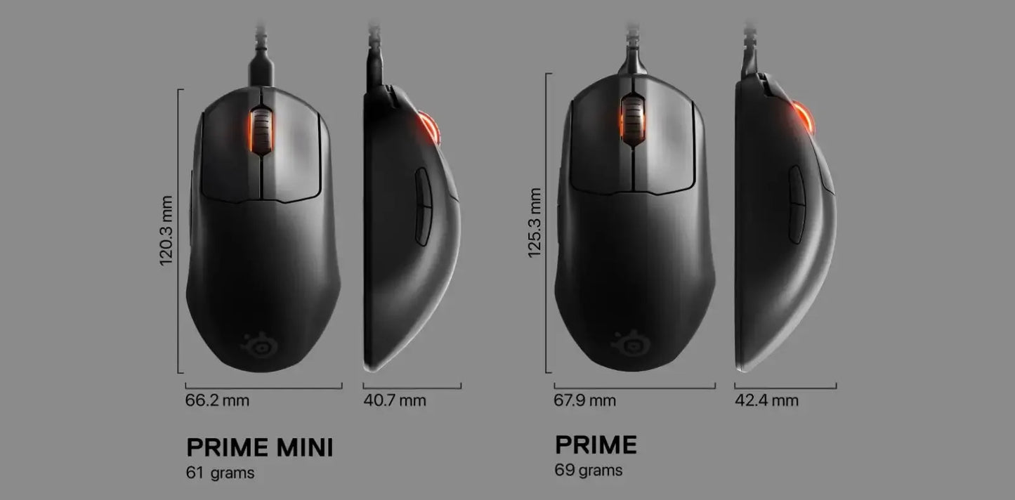 SteelSeries FPS Gaming Mouse RGB Lighting Prime Mini Edition 5 Programmable Buttons 18K CPI TrueMove Pro Sensor – PC/Mac