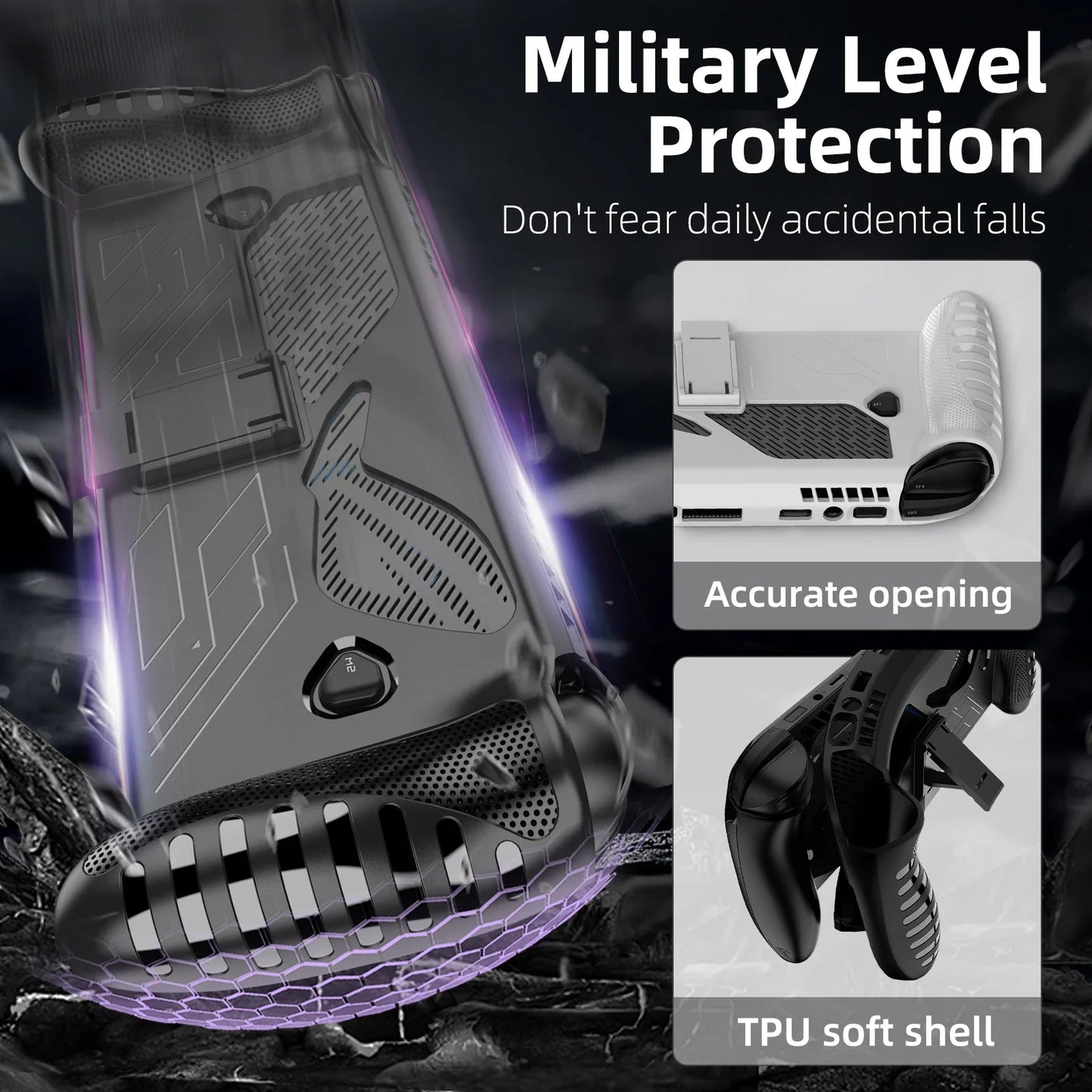 TPU Case for ROG Xbox Ally / Ally X Protective Cover Skin with Kickstand Shockproof Anti-Slip Gaming Console Shell Accessories