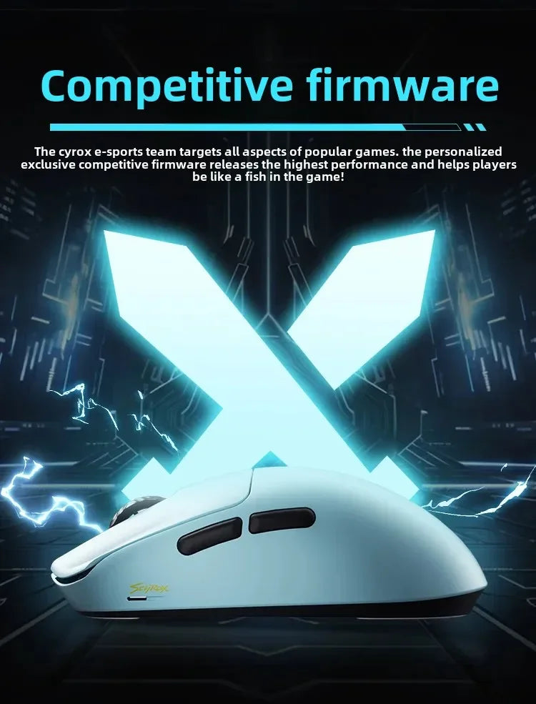 SCYROX V6 non-porous wireless mouse esports 40g with 8k receiver fast response pixart 3950 high quality 8KHz web driver 750IPS