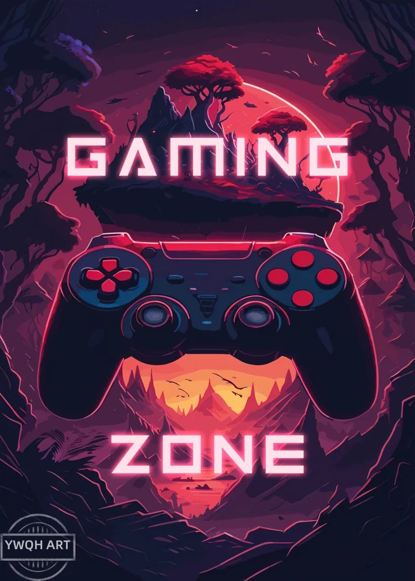 Neon Eat Sleep Game Repeat Word Poster Gamer Logic Canvas Painting Wall Art Home Decor Gaming Zone Picture Boys Gamer Room Gift