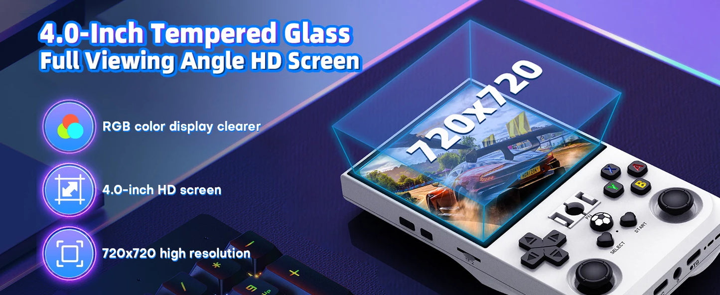 AISLPC R36MAX Retro Handheld Console - 64/128GB Lag-free Emulation 18000/21000+ Games 4.0" IPS Screen Ergonomic Contour Grips