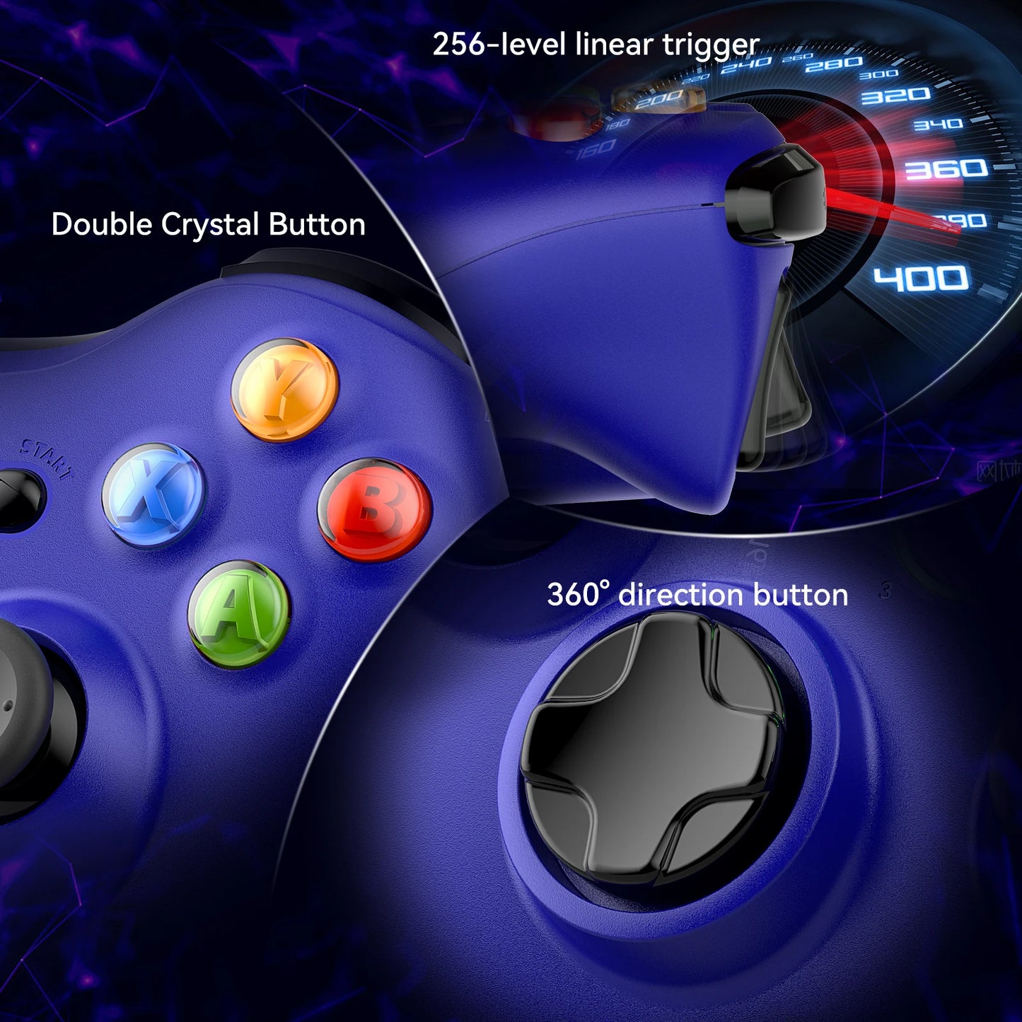 2.4G Xbox 360 Game Gamepad For Xbox 360/Slim/Elite/Winodow/PC Video Wireless Controller 6-axis Joystick Dual Vibration Gaming