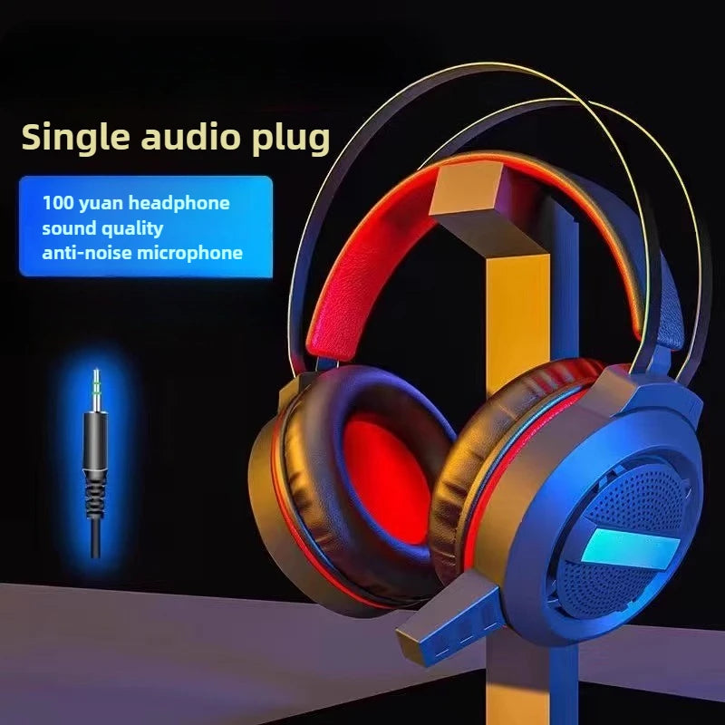 Wauer E21 Gaming Headset 7.1 Stereo SVirtual Surround Bass Earphone Headphone with Mic LED Light for Computer PC Gamer Foldable