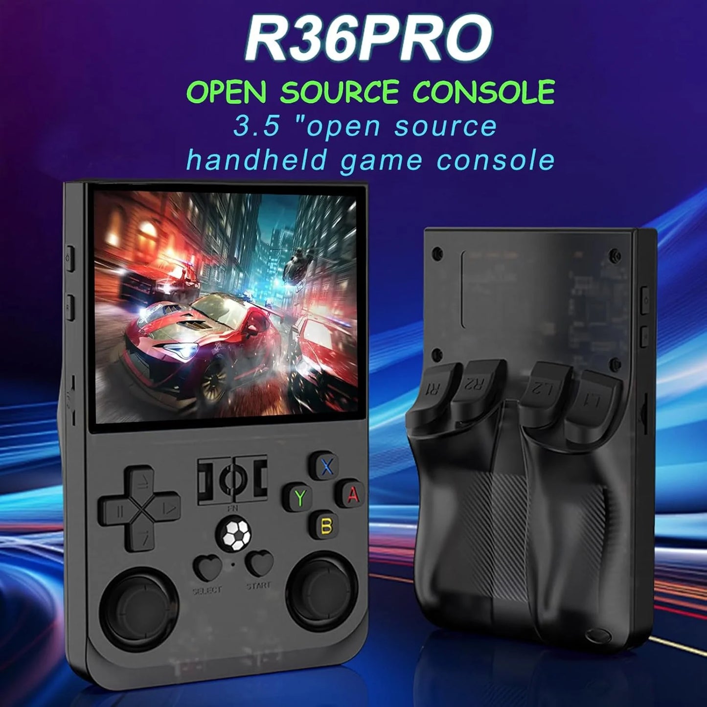 R36 pro Open Source Retro Handheld Video Game Console with 3.5 Inch IPS Screen 128GB Portable Pocket Linux System Gaming Player