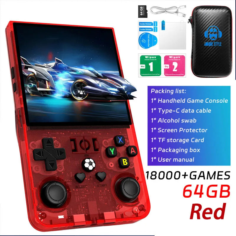 AISLPC R36MAX Retro Handheld Console - 64/128GB Lag-free Emulation 18000/21000+ Games 4.0" IPS Screen Ergonomic Contour Grips