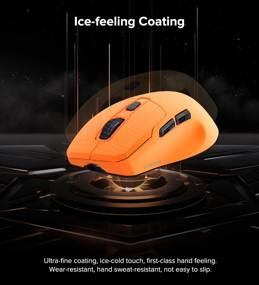 KYSONA Uranus PRO Wireless Gaming Mouse 8K Polling Rate PAW3395 Optical Sensor 26k DPI 54g Ultra-Lightweight Tri-Mode Connection