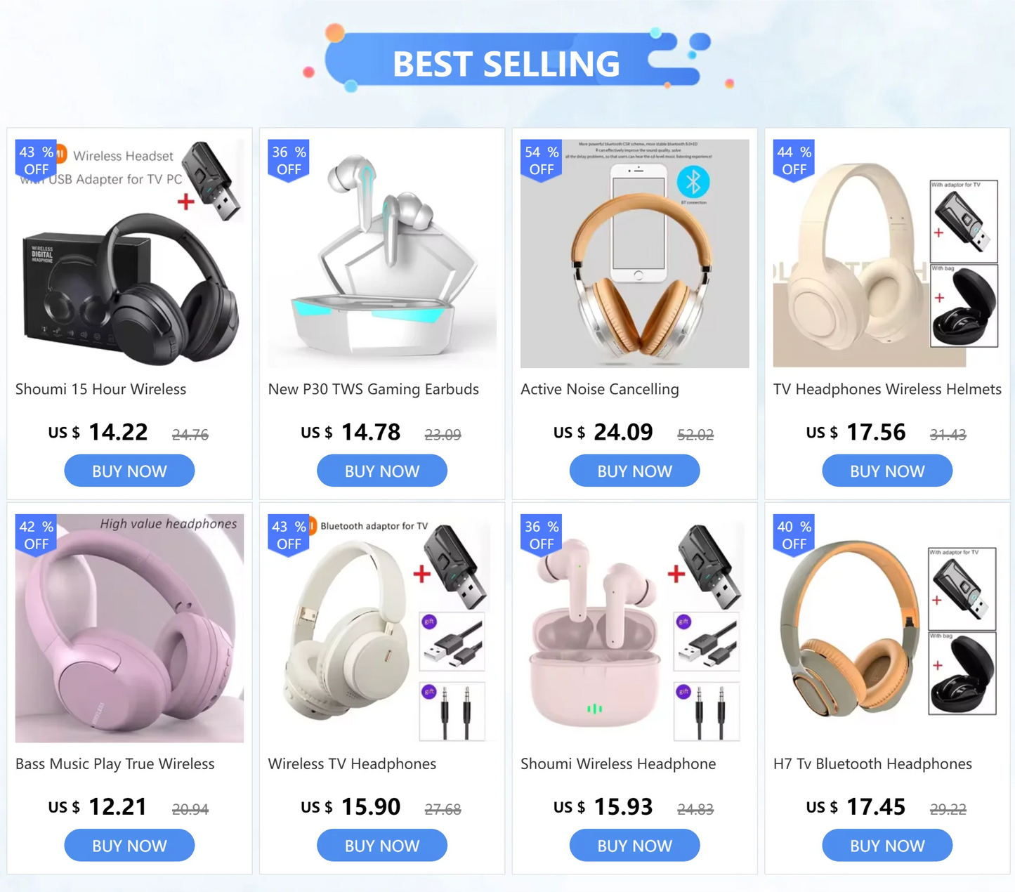 Tv Bluetooth Headphones Wireless Headphon with Mic USB Adaptor Headset Noise Canceling Stereo Foldable Bass for TV Earphone