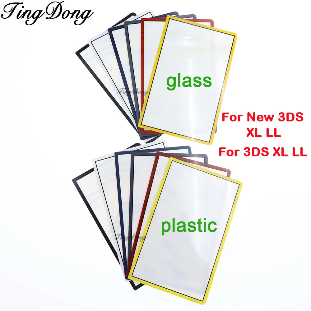 1PC Plastic or Glass Upper Front Top Screen Frame Lens LCD Screen protection Cover For 3DS XL LL New 3DSXL LL screen Lens