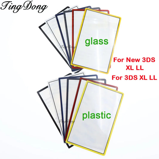 1PC Plastic or Glass Upper Front Top Screen Frame Lens LCD Screen protection Cover For 3DS XL LL New 3DSXL LL screen Lens