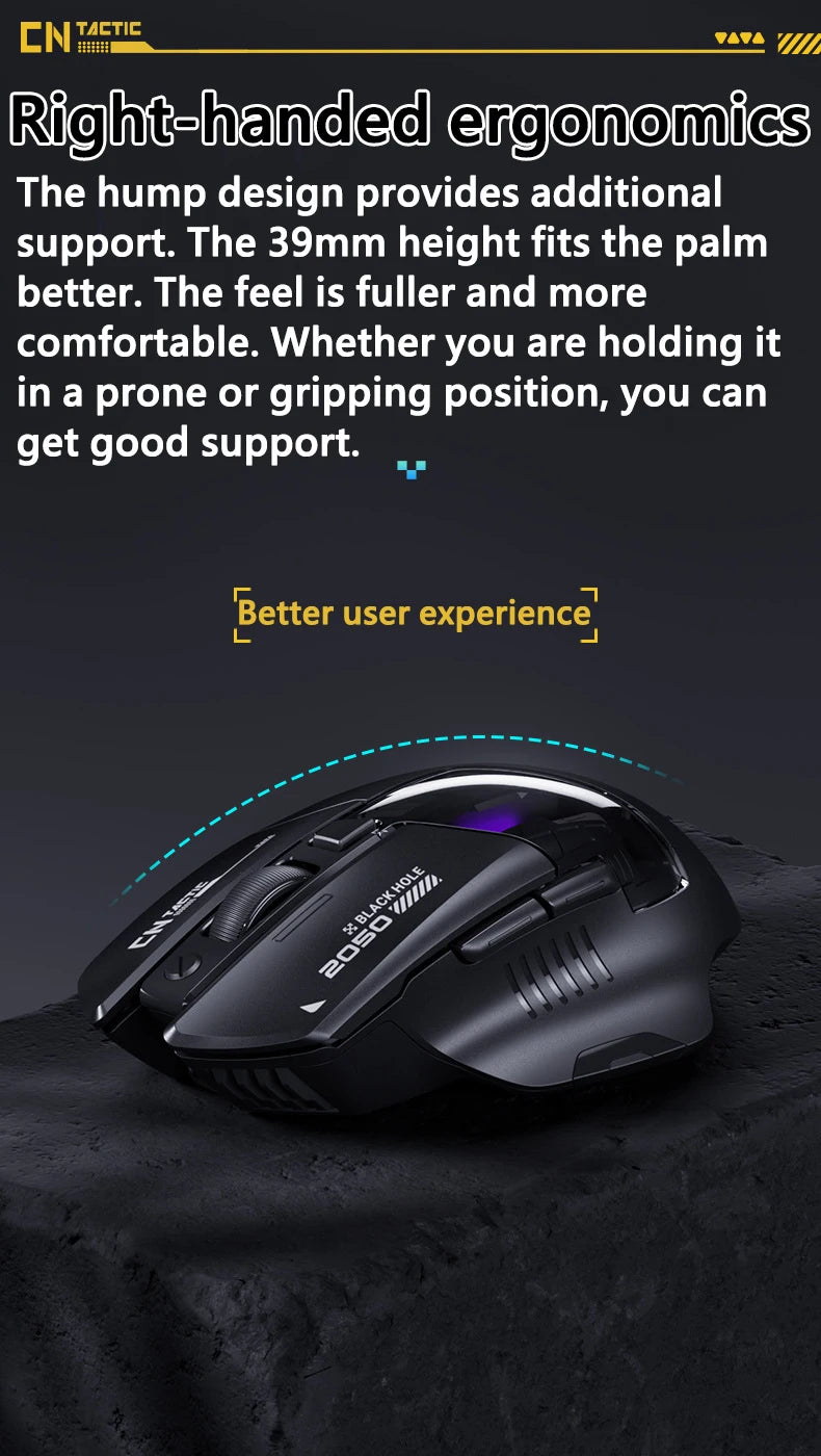Inphic A9 Explorer Wireless Gaming Mouse 500mA Battery Level Display Ergonomic Rechargeable Silent Bluetooth Office Mouse