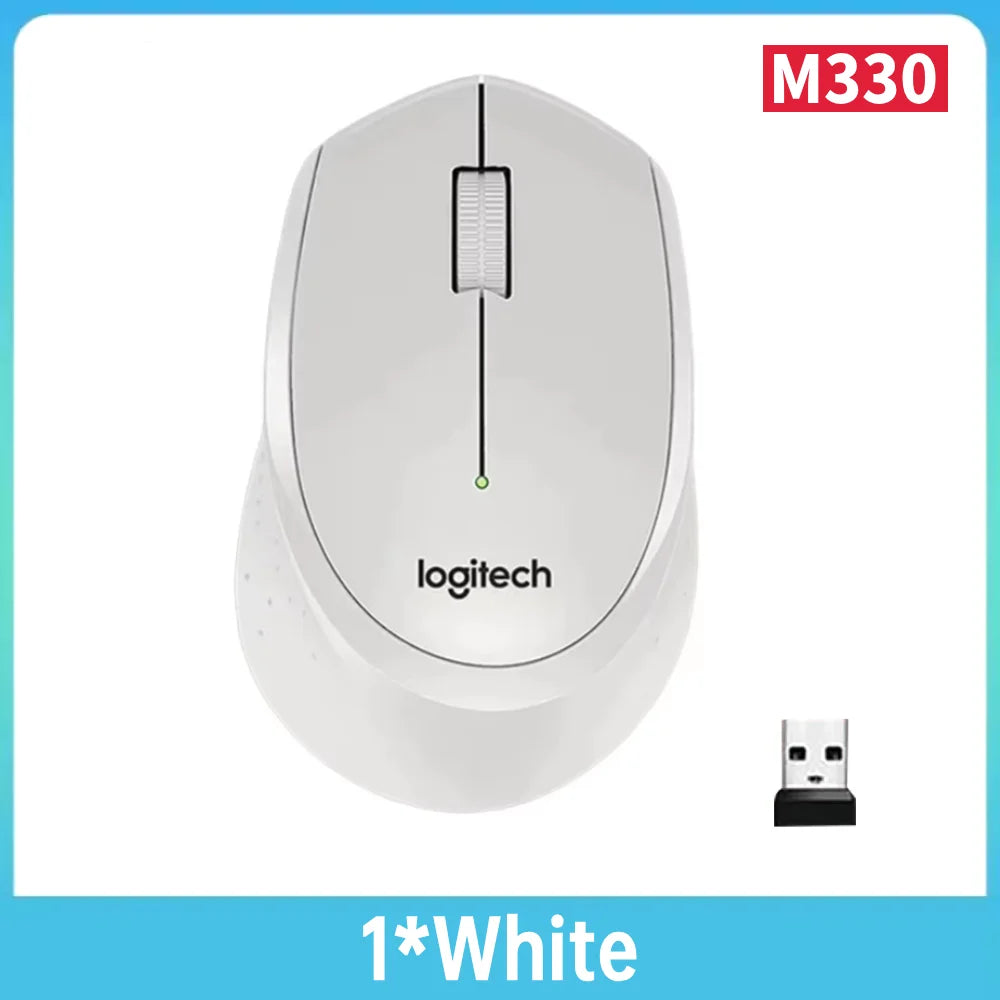 Logitech M330 Wireless Mouse 1/2pcs Gaming Mouse 2.4GHz 1000 DPI 3 Buttons Silent Optical Mice For Mac/PC Computer Laptop