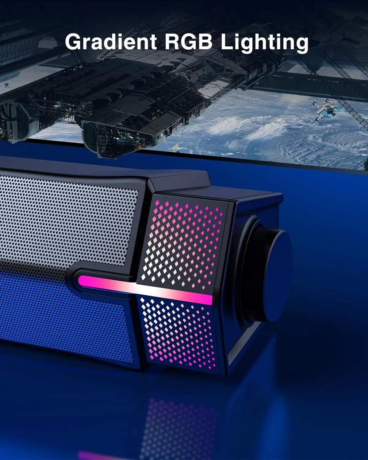 Jeecoo M20 Bluetooth Computer Speakers for PC Desktop Monitor, Wired USB-Powered,Combine/Separate to Customize Your Desk