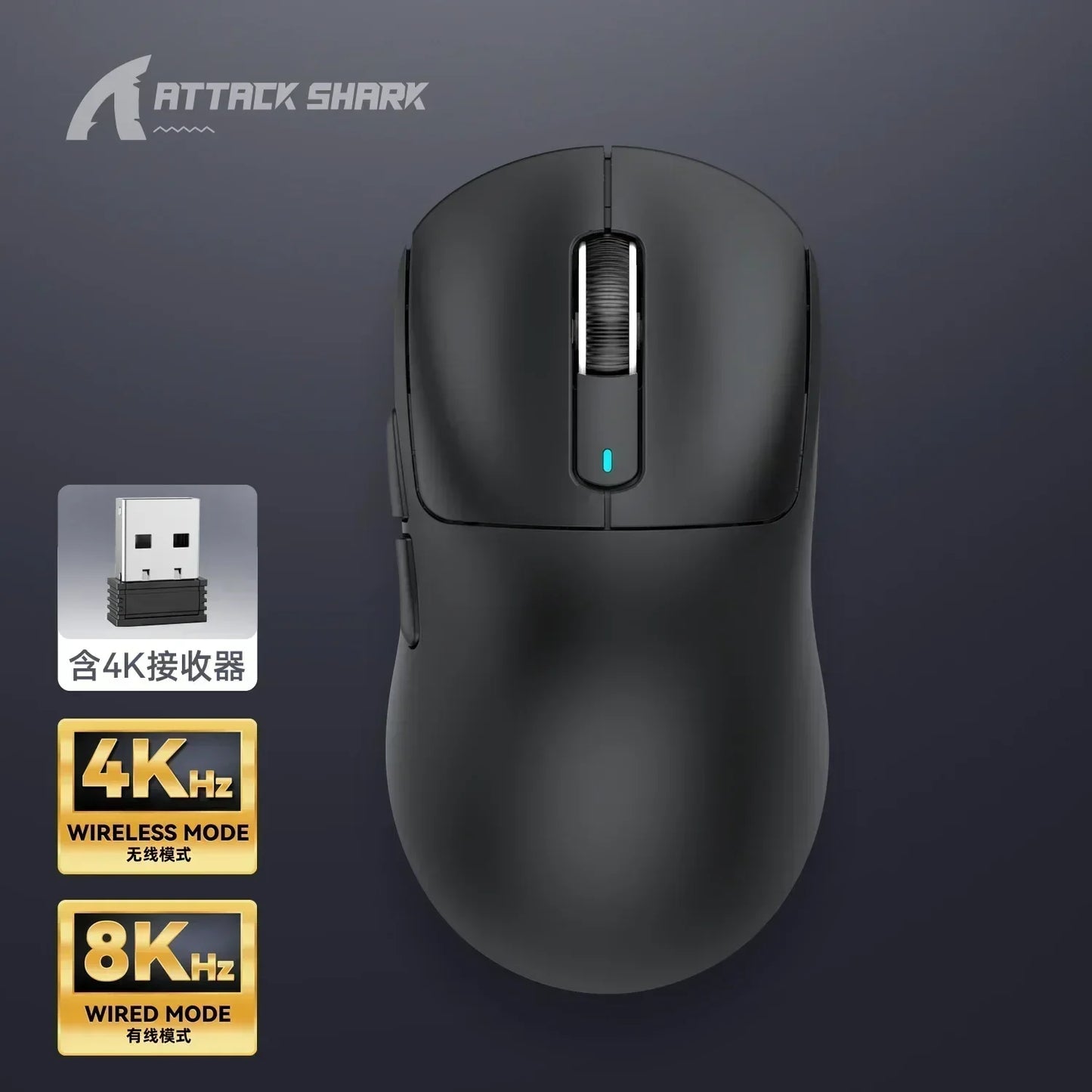 Attack Shark X3Pro/X3/R1 Wired 8KHz Bluetooth Mouse PixArt PAW3395 Tri Mode Wireless 4KHz Lightweight Macro Game custom Mouse