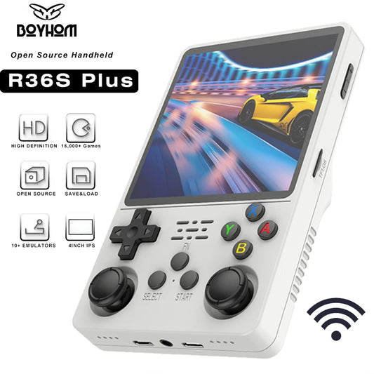 BOYHOM R36S Plus Retro Handheld Game Console Linux 64-bit System 4" IPS Screen RK3326 Portable Pocket Video Player R36PLUS Games