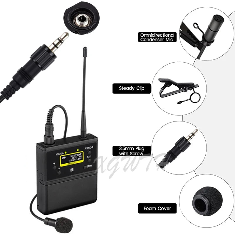 Lavalier Lapel Microphone ECM7 Tie Clip Mic for Sony UTX V1 D21 D11 UWP for Sennheiser Wireless Transmitter System 3.5mm Plug