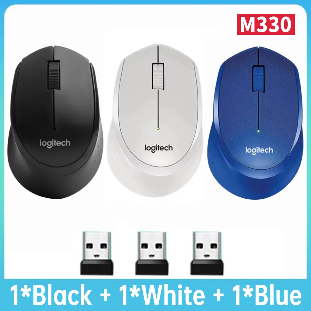 Logitech M330 Wireless Mouse 1/2pcs Gaming Mouse 2.4GHz 1000 DPI 3 Buttons Silent Optical Mice For Mac/PC Computer Laptop