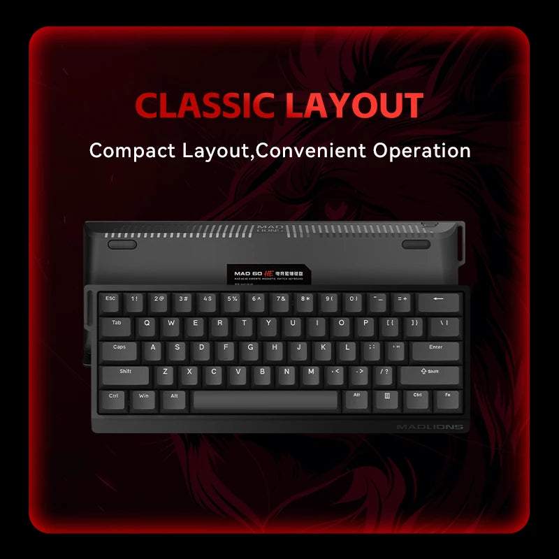 FGG MADLIONS MAD 68HE Gaming Magnetic Switch Keyboard Wired Key Web Drive Custom 8K 68 Return RT Adjustable Keystroke Hot Swap