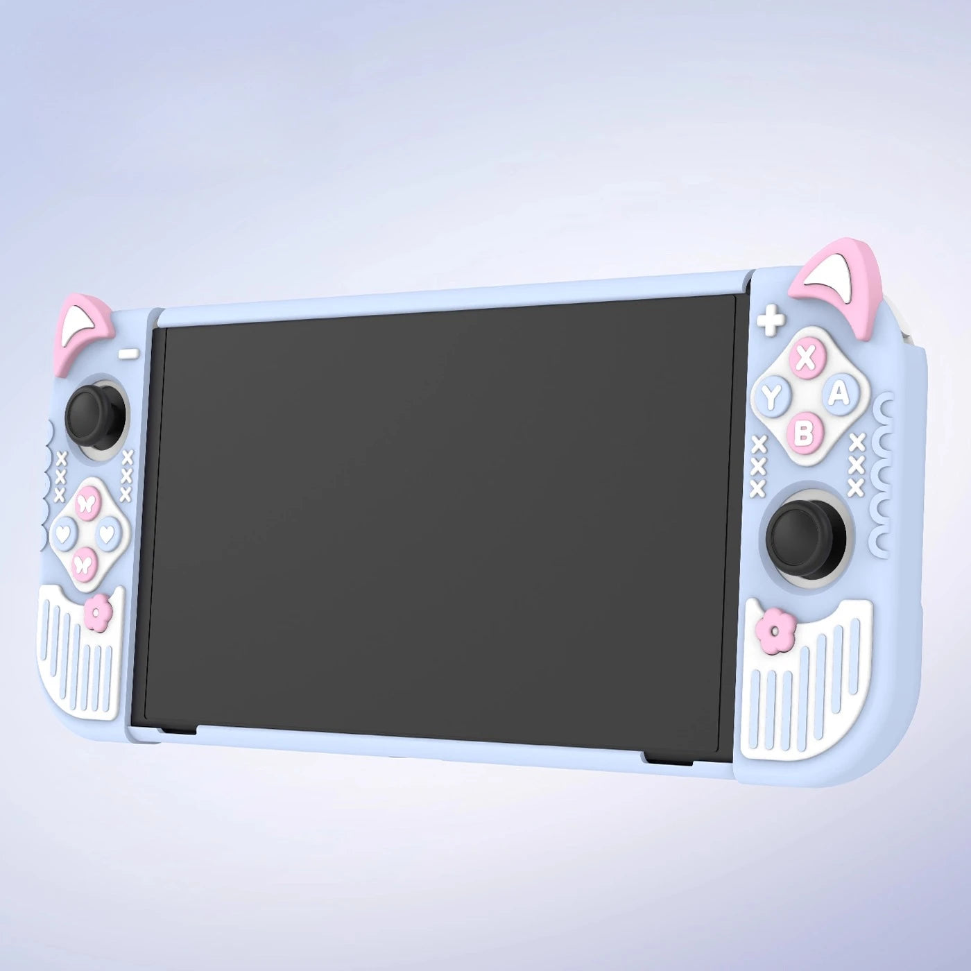 Micro-Frosted Hard Protective Case for Nintendo Switch / OLED / Switch 2 - Silicone Grip Protective Cover,Cat Ear Joycon Cover