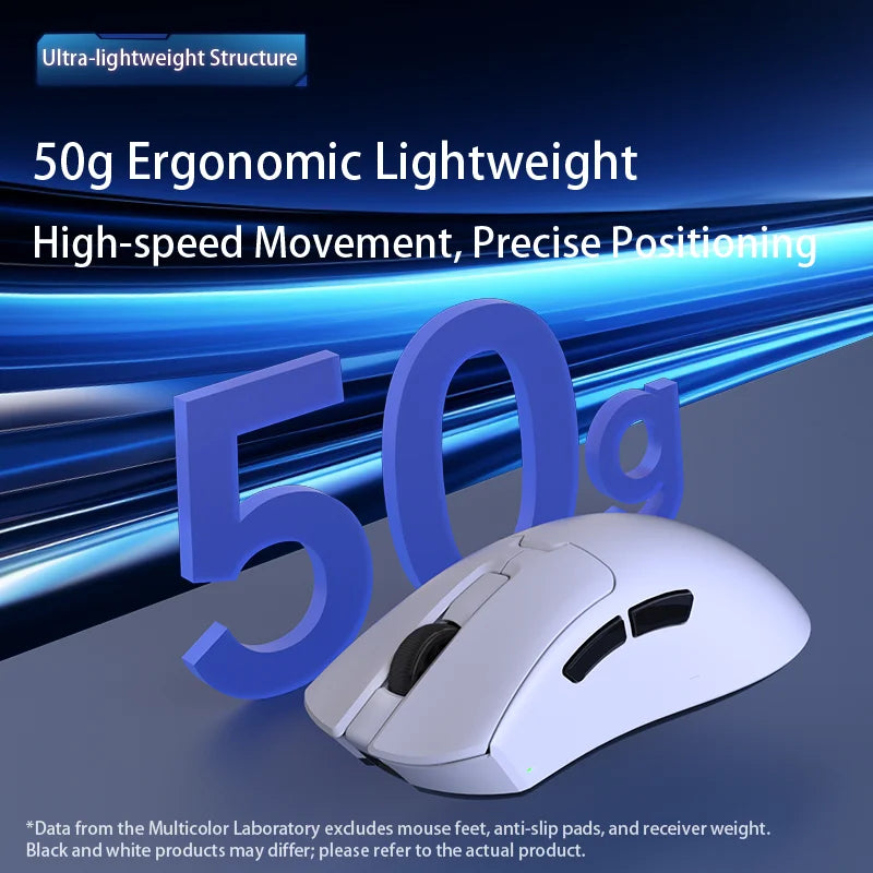 Delux M900PRO Ultra-light Version Wireless Gaming Mouse Ergonomic 1K/8K Polling Rate 50g PAW3395 for Right Big Hand PC Laptop