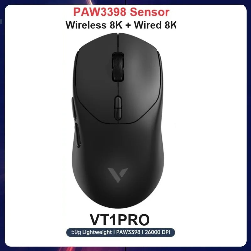 Rapoo VT1PRO/VT1PRO MAX/VT1Air MAX Wireless Gaming Mouse 8KHz Polling Rate 26000 DPI Optical Sensor for Small/Medium Size Hands