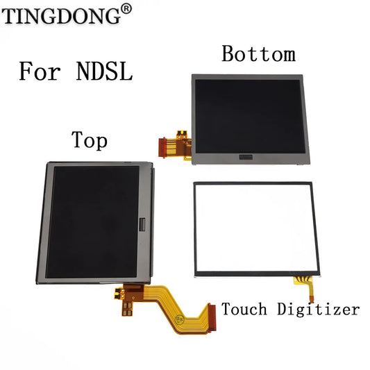 FOR NDSL Replacement Touch Screen Digitizer Panel & Top Upper / Lower Bottom LCD Display Screen For DS Lite