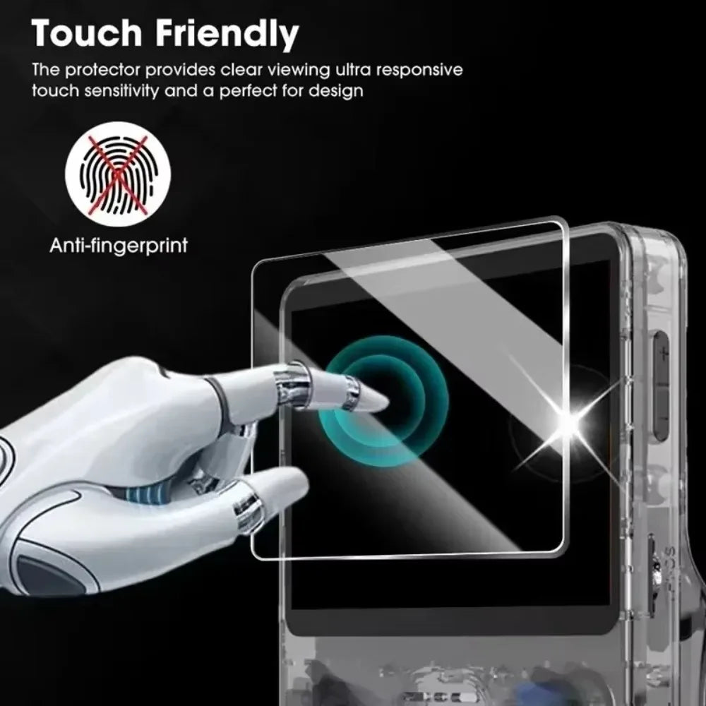 Case + Glass for R36S Game Console Travel Carrying Storage Bag & Screen Protectors Tempered Glass Films for R36 S Accessories