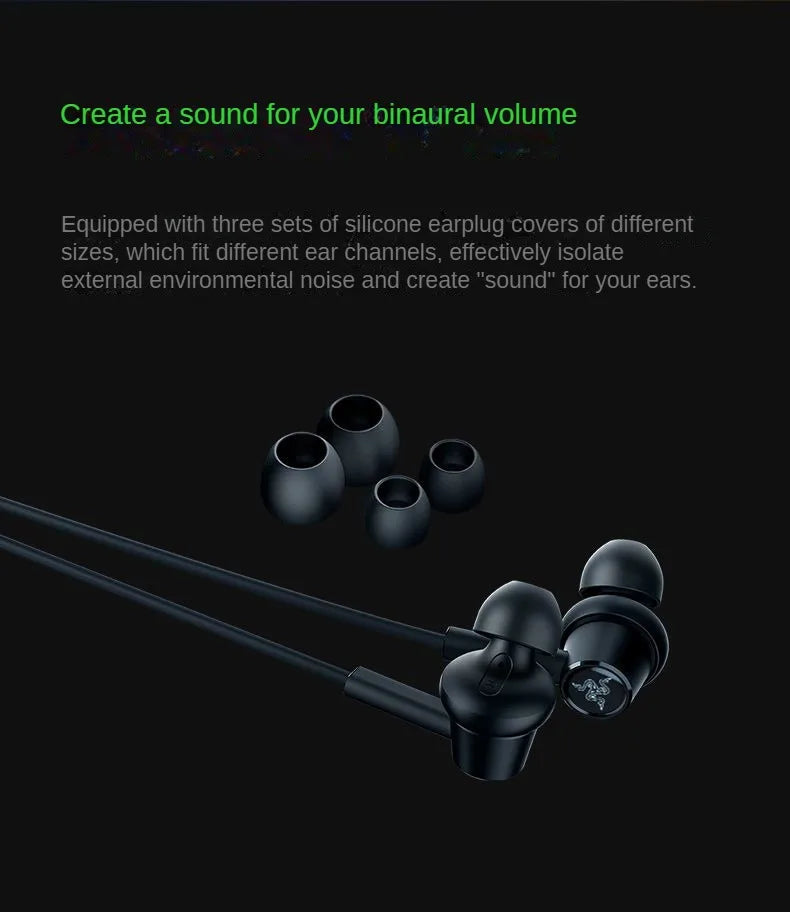 Razer HAMMERHEAD DUO Dual-core In-ear Gaming Earphones Stereo Music Sports Headset 3.5mm Wired Earbuds with Microphone Headphone