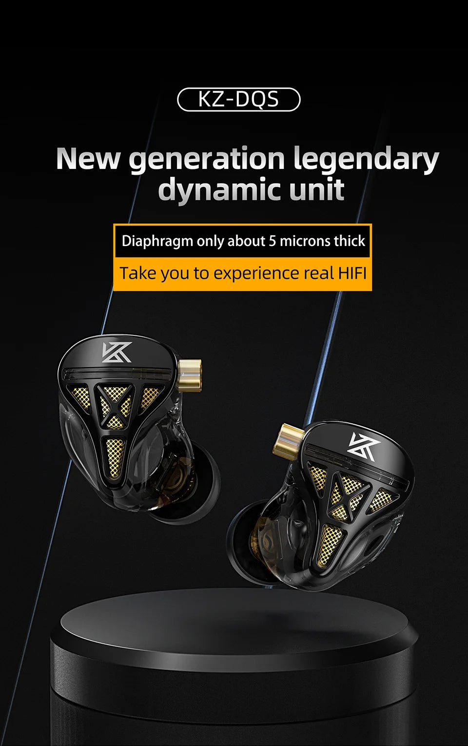 KZ DQS Metal Wired Earphones In Ear Monitor Earbuds Headset HiFi Sport Game Music Headphones With Microphone Detachable Cable