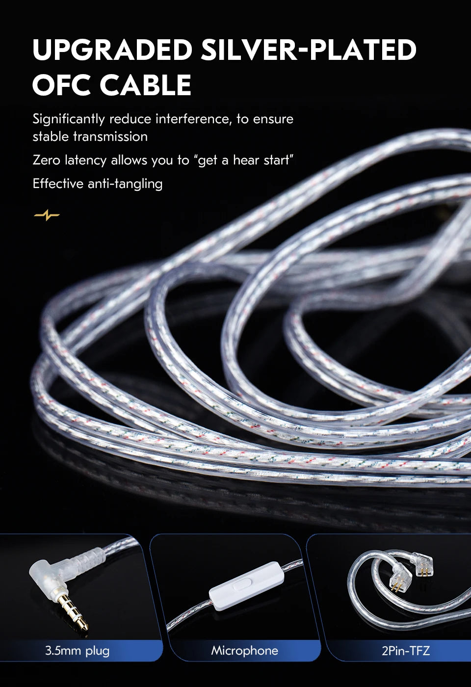 In-Ear HiFi Earphones CCZ MC04 DD&BA Hybrid Wired Headphones Stereo Bass Gaming Headsets Monitor Detachable 0.78mm 2Pin Cable