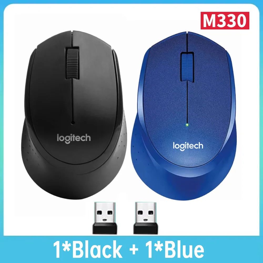 Logitech M330 Wireless Mouse 1/2pcs Gaming Mouse 2.4GHz 1000 DPI 3 Buttons Silent Optical Mice For Mac/PC Computer Laptop