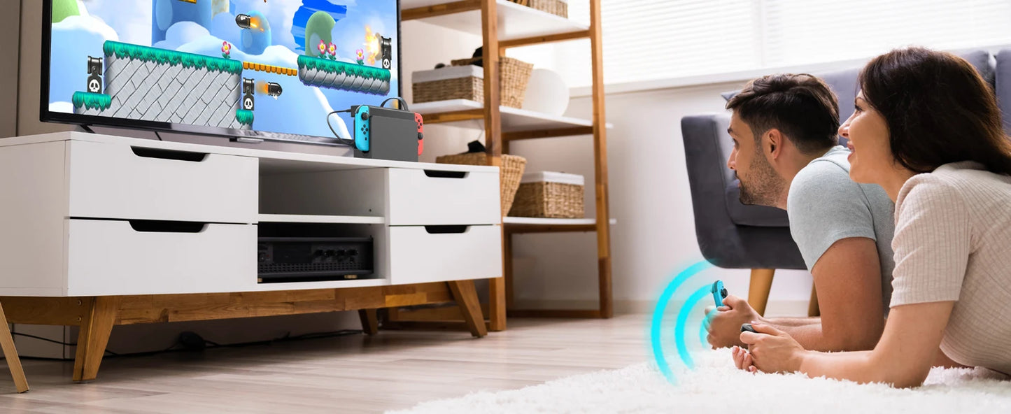 Alxum D1100B For Nintendo Switch Game Card Reader with Wireless Remote Gaming Gamers Accessories Plug & Play USB Powered Black