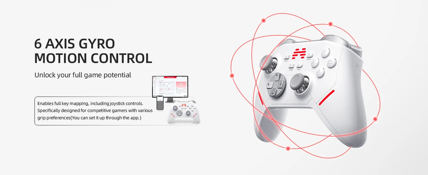 BEITONG Kunpeng20/KP20 Wireless Game Controller TMR Joysticks Hall Effect Triggers Gamepad for PC/Switch/iOS/Android/Steam Deck