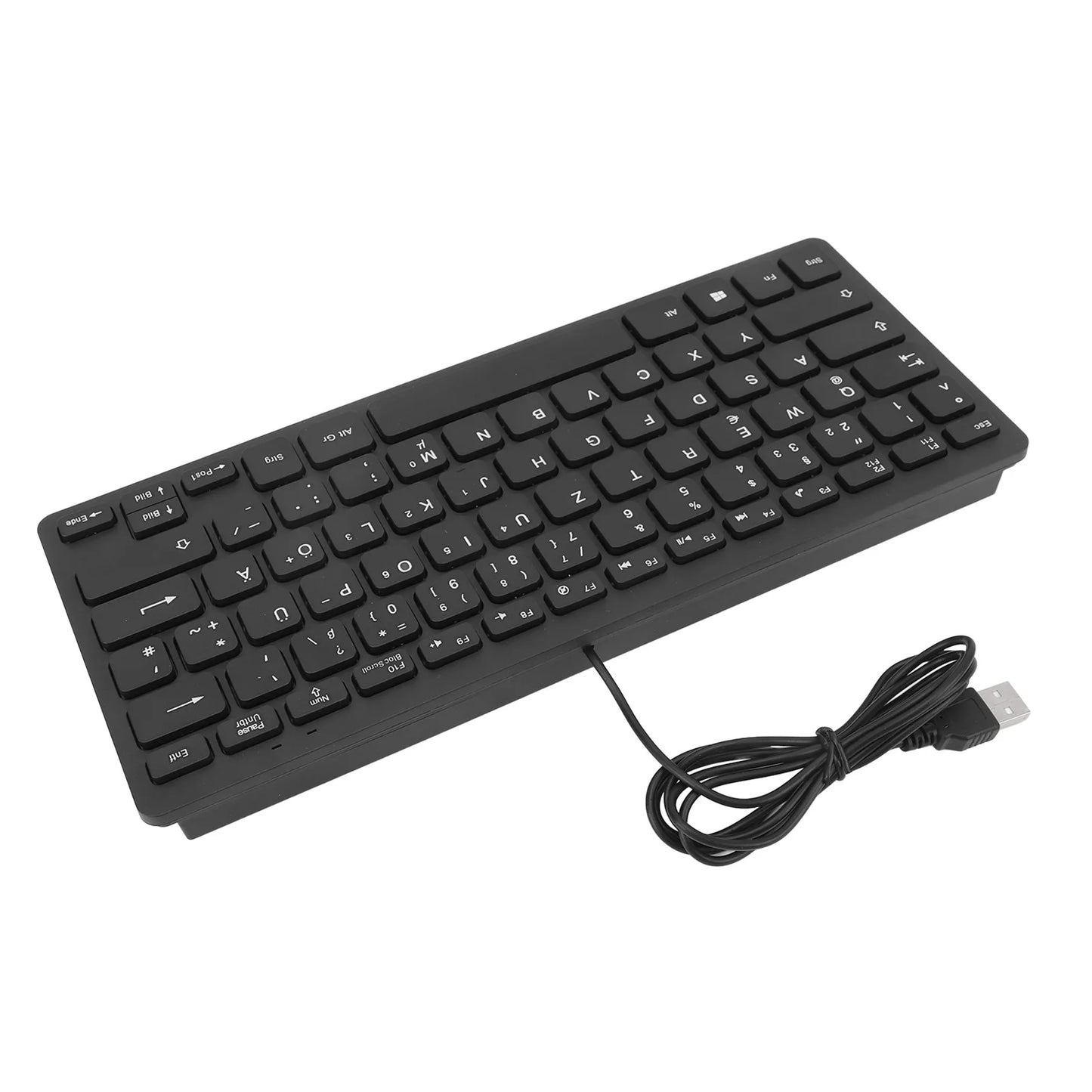 78 Keys USB Wired Keyboard Ultra Thin German French Spanish Language Keyboard Plug and Play for PC Laptops Computer